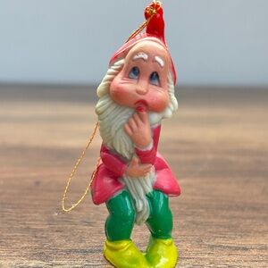 VINTAGE Elf Hang Ups Red Hand Painted Plastic Christmas Tree Ornament Macau